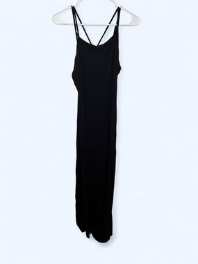 Classic Black Maxi Slip Dress with Double Straps